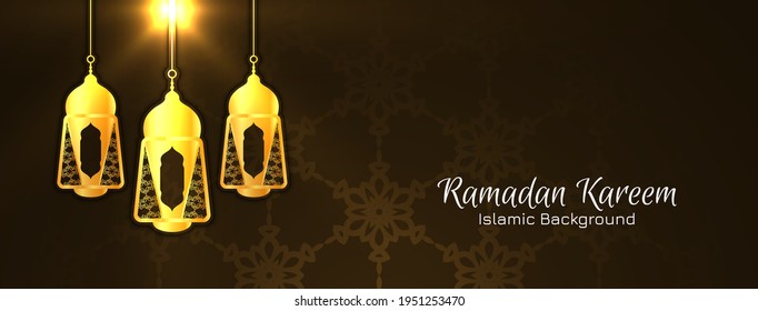 Ramadan Kareem Islamic festival religious banner design vector