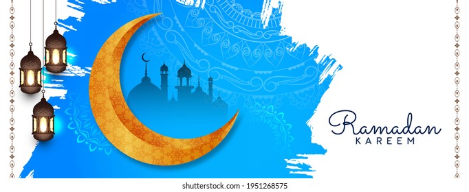 Ramadan Kareem Islamic festival religious banner design vector