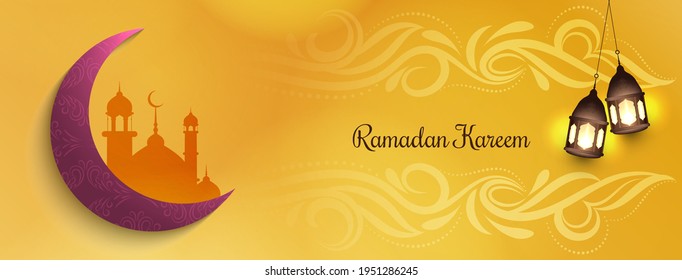 Ramadan Kareem Islamic festival religious banner design vector