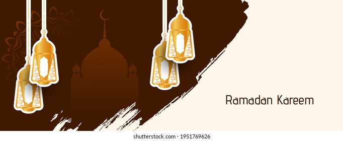 Ramadan Kareem Islamic festival religious banner design vector