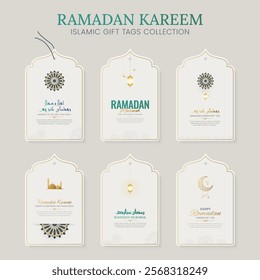 Ramadan Kareem Islamic gift tags collection, Ramadan gift card sticker labels