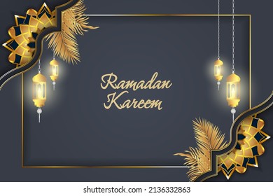 ramadan kareem islamic gray and gold luxury