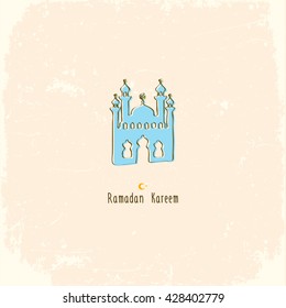 Ramadan Kareem islamic greeting background. Vector Illustration