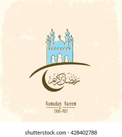 Ramadan Kareem islamischer Grußhintergrund. Vektorgrafik