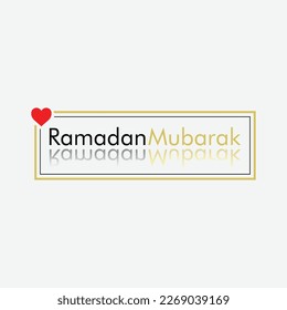 Ramadan Kareem Islamic greeting banner background with typography line mosque and crescent illustration.