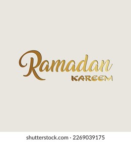Ramadan Kareem Islamic greeting banner background with typography line mosque and crescent illustration.