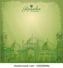 Ramadan Kareem islamic greeting banner background - Translation of text : Ramadan Kareem - May Generosity Bless you during the holy month