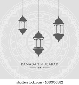 Ramadan Kareem Islamic Greeting Card Template Design Background.