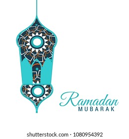 Ramadan Kareem Islamic Greeting Card Template Design Background.