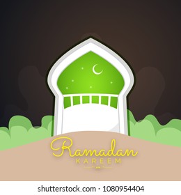 Ramadan Kareem Islamic Greeting Card Template Design Background.
