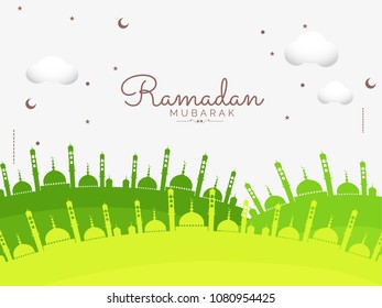 Ramadan Kareem Islamic Greeting Card Template Design Background.