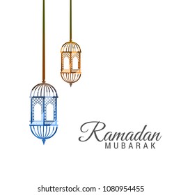 Ramadan Kareem Islamic Greeting Card Template Design Background.