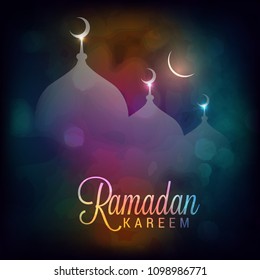 Ramadan Kareem Islamic Greeting Card Background.