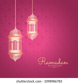 Ramadan Kareem Islamic Greeting Card Background.
