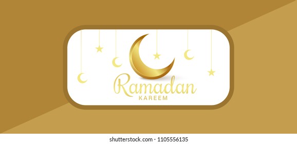 Ramadan Kareem Islamic Greeting Card Background.