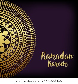 Ramadan Kareem Islamic Greeting Card Background.