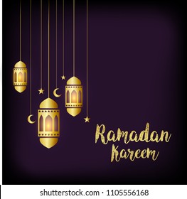 Ramadan Kareem Islamic Greeting Card Background.