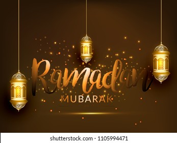 Ramadan Kareem Islamic Greeting Card Background.