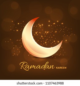 Ramadan Kareem Islamic Greeting Card Background.