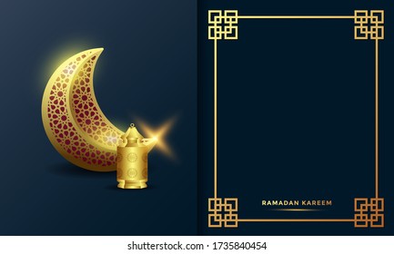 ramadan kareem islamic greeting card background vector illustration