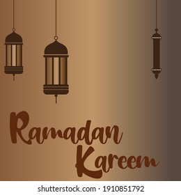 Ramadan Kareem Islamic Greeting Card Background.