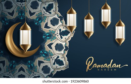 Ramadan kareem islamic greeting card background