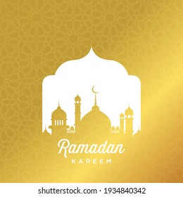 Ramadan Kareem Islamic Greeting For Greeting Card And Background. Illustration Vector Graphic Of Perfect For Islamic Day. Eid Mubarak. Eps 10