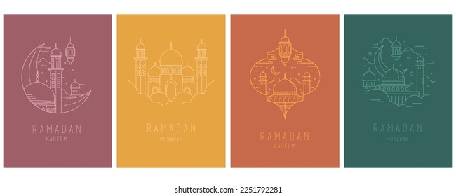 Ramadan Kareem. Islamic greeting card template with ramadan for wallpaper design. Poster, media banner.