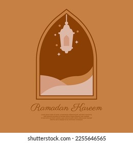 Ramadan Kareem. Islamic greeting card template. Ramadan Kareem for social media post, background, feed, etc.vector illustrations.