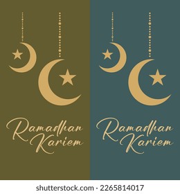 Ramadan Kareem. Islamic greeting card template with ramadan for wallpaper design. Poster, media banner. A set of vector illustrations.