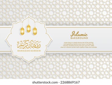 Ramadan Kareem islamic greeting card template design - vector