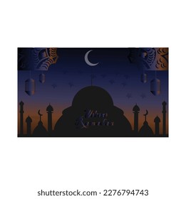 Ramadan Kareem. Islamic greeting card template with ramadan for wallpaper design.Ramadan Kareem. Islamic greeting card template with ramadan for wallpaper design. Poster, media banner.