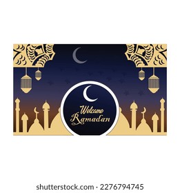Ramadan Kareem. Islamic greeting card template with ramadan for wallpaper design.Ramadan Kareem. Islamic greeting card template with ramadan for wallpaper design. Poster, media banner.