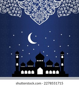 Ramadan Kareem Islamic Greeting Card Background Vector Illustration