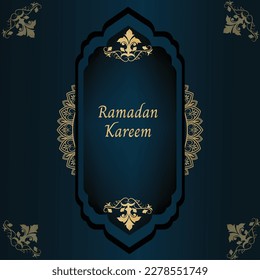 Ramadan Kareem Islamic Greeting Card Background Vector Illustration
