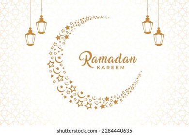 Ramadan Kareem. Islamic greeting card template with ramadan for wallpaper design. Poster, media banner. A set of vector illustrations.