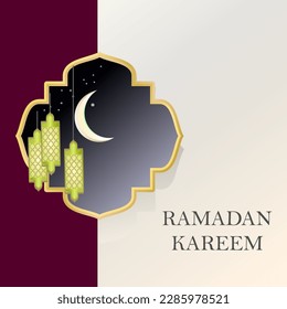 Ramadan Kareem. Islamic greeting card template with ramadan for wallpaper design. Poster, media banner. A set of vector illustrations.