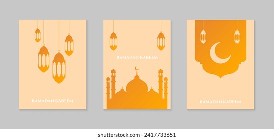 Ramadan Kareem. Islamic Ramadan greeting card template. Poster, background design. Vector illustration