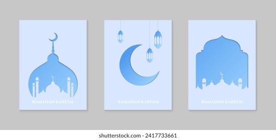 Ramadan Kareem. Islamic Ramadan greeting card template. Poster, background design. Vector illustration