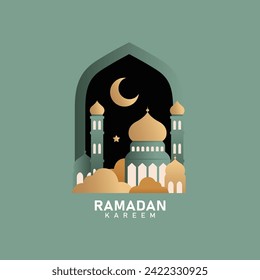 Ramadan Kareem. Islamische Grußkartenvorlage mit ramadan für Tapete-Design. Poster, Medienbanner