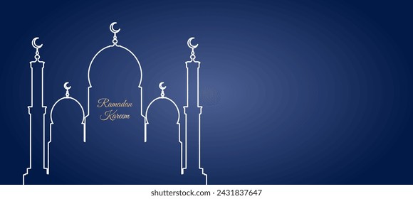 ramadan kareem islamic greeting card background vector illustration. design template illustration