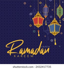 Ramadan Kareem. Islamic greeting card template for wallpaper, banner, poster, media banner. vector illustrations.