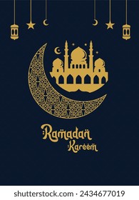 Ramadan Kareem. Islamic greeting card ramadan. poster ramadan. vector illustration