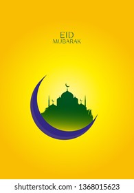 Ramadan kareem islamic greeting design background and crescent moon - Vector