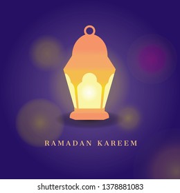 Ramadan Kareem islamic greeting design with lantern - Vector 