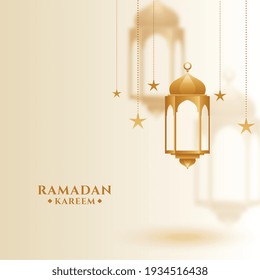 Ramadan Kareem Islamic Greeting With Hanging Lantern