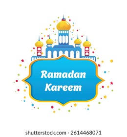 Ramadan Kareem Islamic Holiday Greeting Vector Illustration