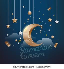 Ramadan Kareem islamic holiday. Vector illustration