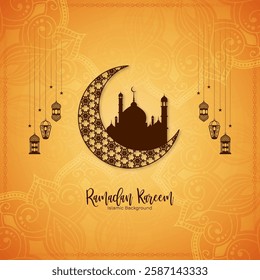 Ramadan Kareem Islamic Holy month festival background vector