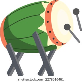 Ramadan Kareem or Islamic icon, vector, cartoon illustration. Bedug or drum on fast break time